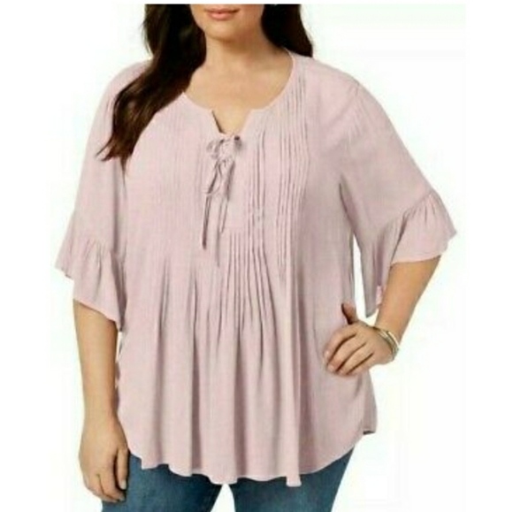 NWT STYLE & Co. Plus Size Boho Peasant Summer Top - Picture 6 of 10